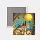 Pilzkatzen Magnet (Vorderseite/Rückseite)