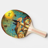 Pilzkatzen Mit Monogramm Tischtennis Schläger (Seitenansicht)