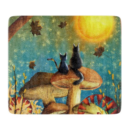 Pilzkatzen Schneidebrett (Vorderseite)