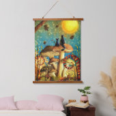 Pilzkatzen Wandteppich Mit Holzrahmen (Schlafzimmer)