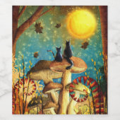 Pilzkatzen Weinetikett (Einzelnes Label)