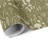 Pilzköche (grün und cremefarben) geschenkpapier (Rolleneckpunkt)
