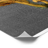 Pilzkunst, Botanisches Pilzmotiv, Küchendekor Poster (Ecke)