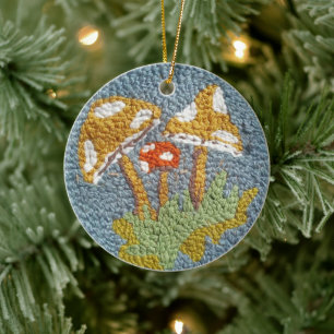 Pilzliebhaber Ornament-Teppich gezückt Pilz-Design Keramik Ornament