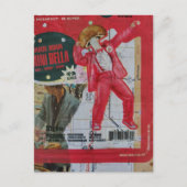 Pilzmann und Karte mit Retro-Bildern Collage (Vorderseite)
