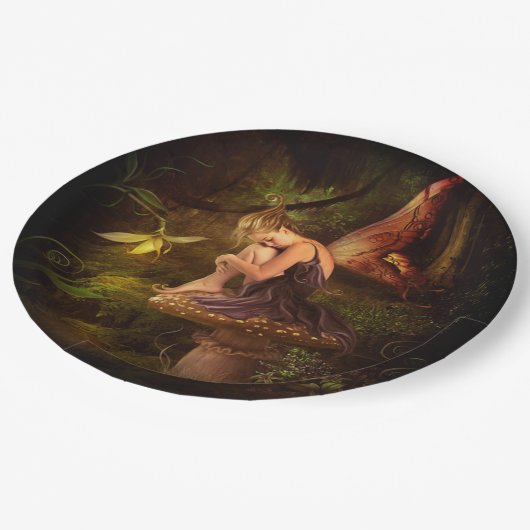 Pilzmärchen Pappteller (Schrägansicht)