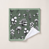 Pilzmuster Badhandtuch Set (Waschlappen)