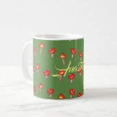 Pilzmuster-Kunst individuell gestaltete Tasse (Vorderseite Links)