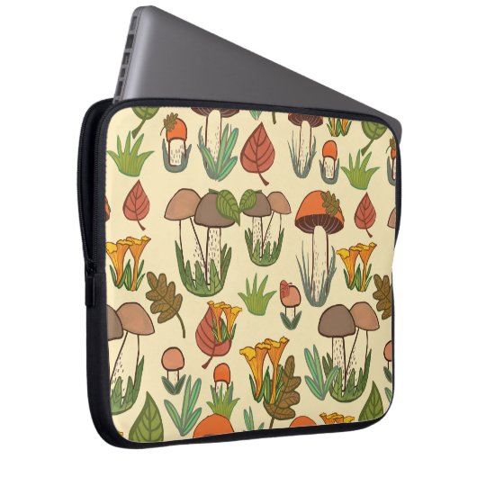 Pilzmuster. Laptopschutzhülle (Vorne Rechts)