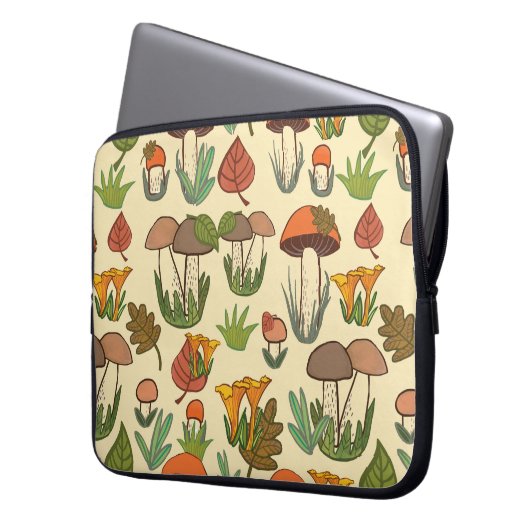 Pilzmuster. Laptopschutzhülle (Vorderseite Links)