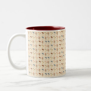 Pilzmuster Zweifarbige Tasse