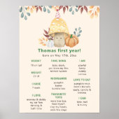 Pilzpilz Erster Geburtstag Meilenstein Geburtstag Poster (Vorne)