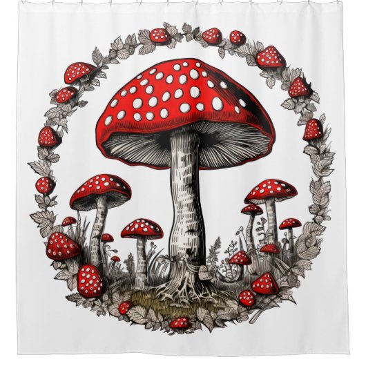Pilzpilz-Pflanze Duschvorhang (Vorderseite)