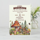 Pilzpilze, die in den Wäldern fallen, Babydusche Einladung (Stehend Vorderseite)