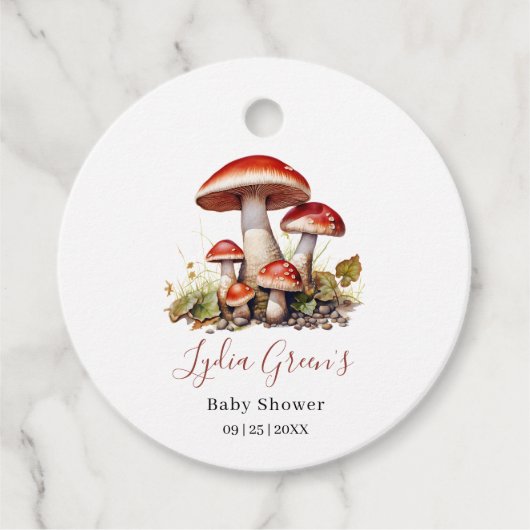 Pilzsäulendusche einladen, Fall Gender-Neutral Geschenkanhänger (Vorderseite)