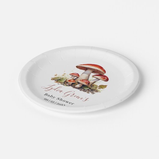 Pilzsäulendusche einladen, Fall Gender-Neutral Pappteller (Schrägansicht)