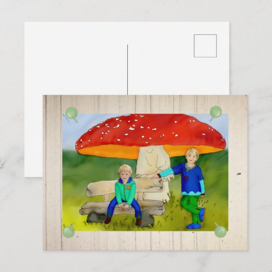 Pilzschirm Postkarte (Vorne/Hinten)