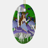 Pilzschmuck und Fee Keramik Ornament (Rechts)