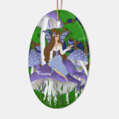 Pilzschmuck und Fee Keramik Ornament (Links)