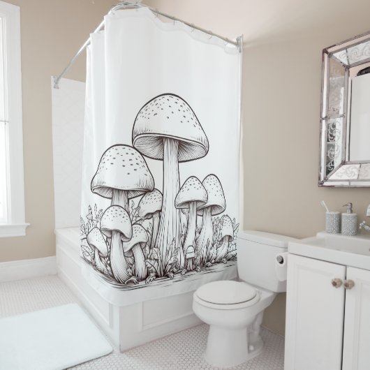 Pilzskizze Duschvorhang (Beispiel)