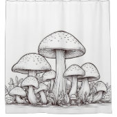 Pilzskizze Duschvorhang (Vorderseite)