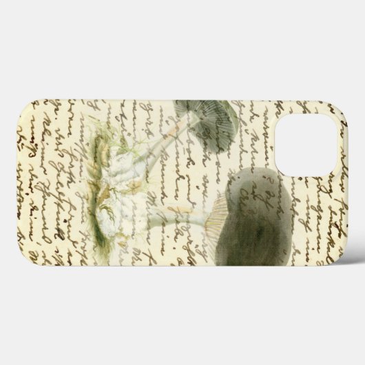 Pilzskizze verblassten Text bedrückt boho Case-Mate iPhone Hülle (Rückseite (Horizontal))
