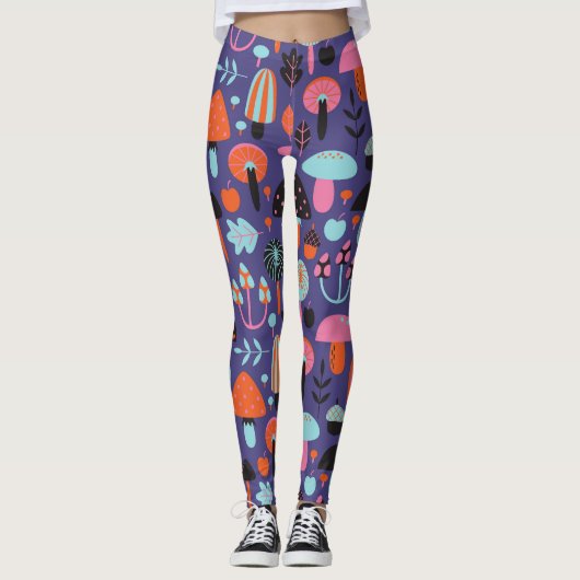 Pilzsorte: Vintage Illustration Leggings (Vorderseite)