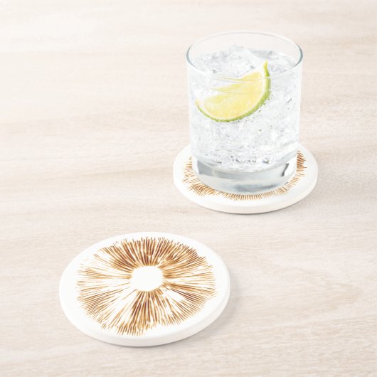 Pilzspore-Druck-Untersetzer Sandstein Untersetzer (Seite)