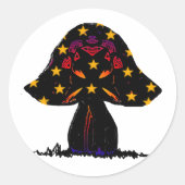 Pilzsterne Runder Aufkleber (Vorderseite)