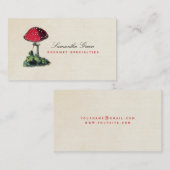 Pilztoadstool-rote Vintage Geschäfts-Karte Visitenkarte (Vorne/Hinten)