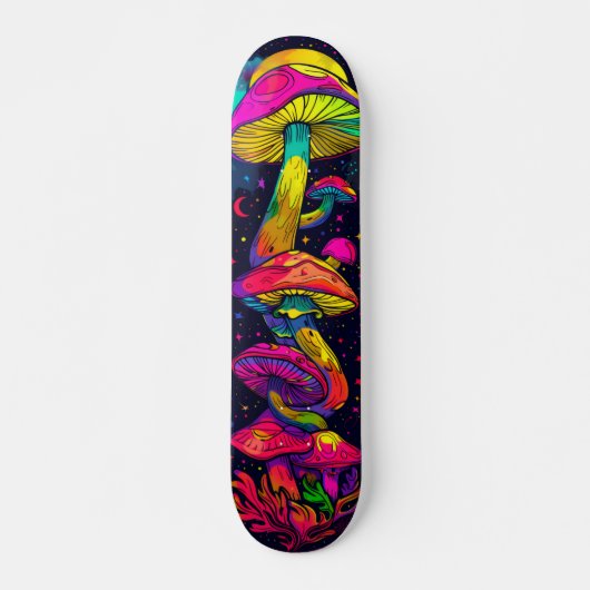 Pilztrippy-Farben psychedelisch Skateboard (Vorne)