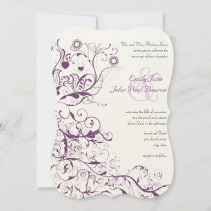 Pilzvögel und Wirbel Hochzeitseinladungen Einladung