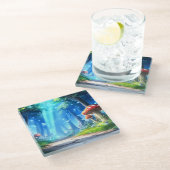 Pilzwald Glasuntersetzer (Schrägansicht)