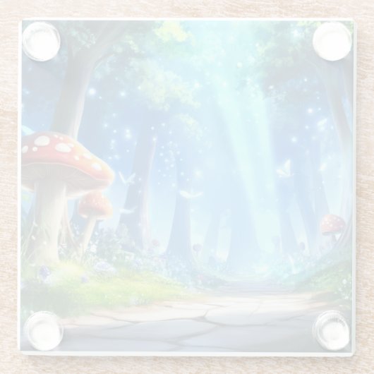 Pilzwald Glasuntersetzer (Rückseite)