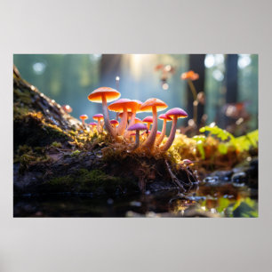 Pilzwald Natur Stille Ruhe Poster