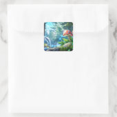 Pilzwald Quadratischer Aufkleber (Tasche)