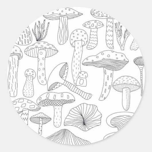 Pilzwald Runder Aufkleber (Vorderseite)