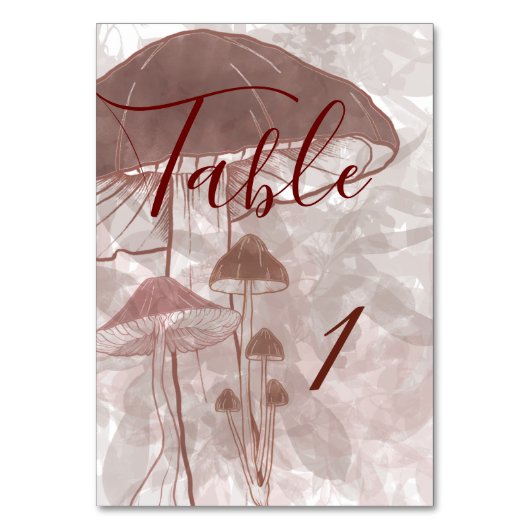 Pilzwald Tischnummer (Vorderseite)