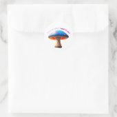 Pilzweisheit runder aufkleber (Tasche)