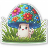 Pilzzeichen mit farbigen Aufklebern Aufkleber (Vorderseite)