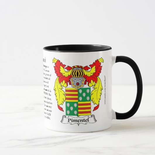 Pimentel Familien-Wappen Tasse (Rechts)