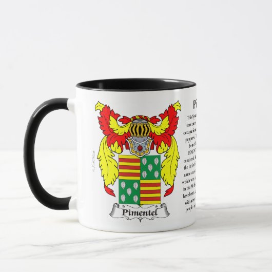 Pimentel Familien-Wappen Tasse (Links)