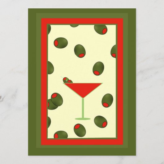 Pimento Olives Martini Party Menükarte (Rückseite)