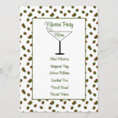 Pimento Olives Martini Party Menükarte (Vorderseite)