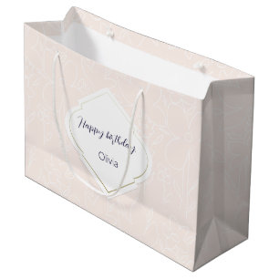 Pimk Weiße Wildblumen Muster Mit Monogramm Große Geschenktüte