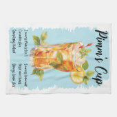 Pimm's Cup Cocktail Rezept Geschirrtuch (Horizontal)