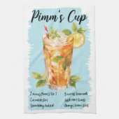 Pimm's Cup Cocktail Rezept Geschirrtuch (Vertikal)