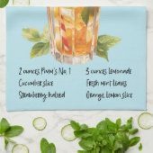 Pimm's Cup Cocktail Rezept Geschirrtuch (Gefaltet)