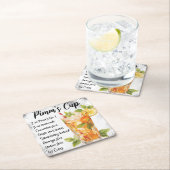 Pimm's Cup Rechteckiger Pappuntersetzer (Vor Ort)