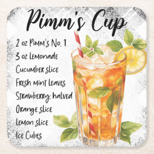 Pimm's Cup Rechteckiger Pappuntersetzer